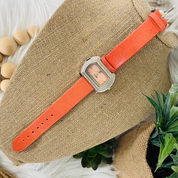 VICTORIA WIECK WATCH - ORANGE BAND MOTHER OF PEARL - Picture 4 of 8